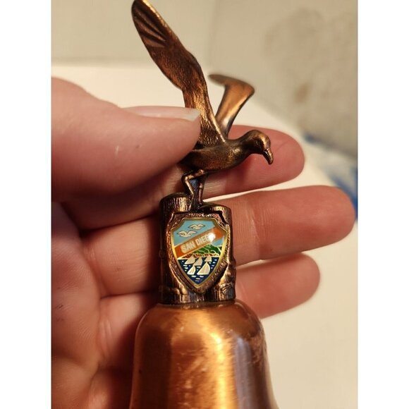 Vintage Seaside, Oregon Copper Bell Souvenir, Seagull Finial - Picture 4 of 4